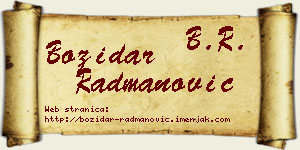 Božidar Radmanović vizit kartica